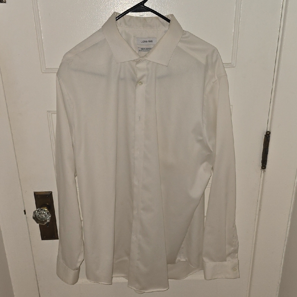 Calvin Klein Men's White Dress Shirt Size XXL 18 34/35